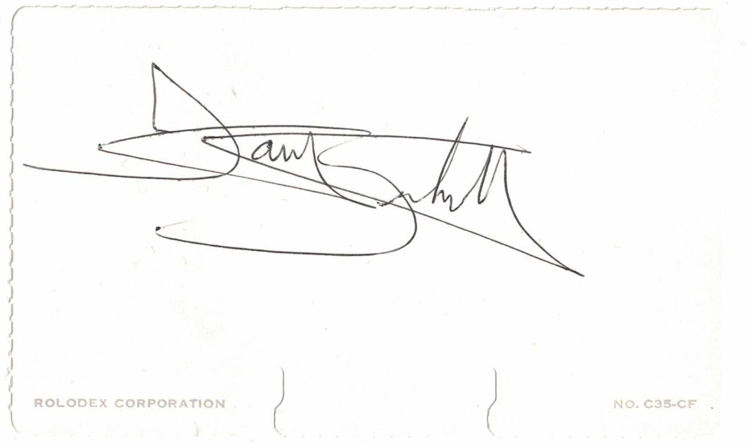 Dante Bichette Autographed/Signed Colorado Rockies Rolodex Index Card