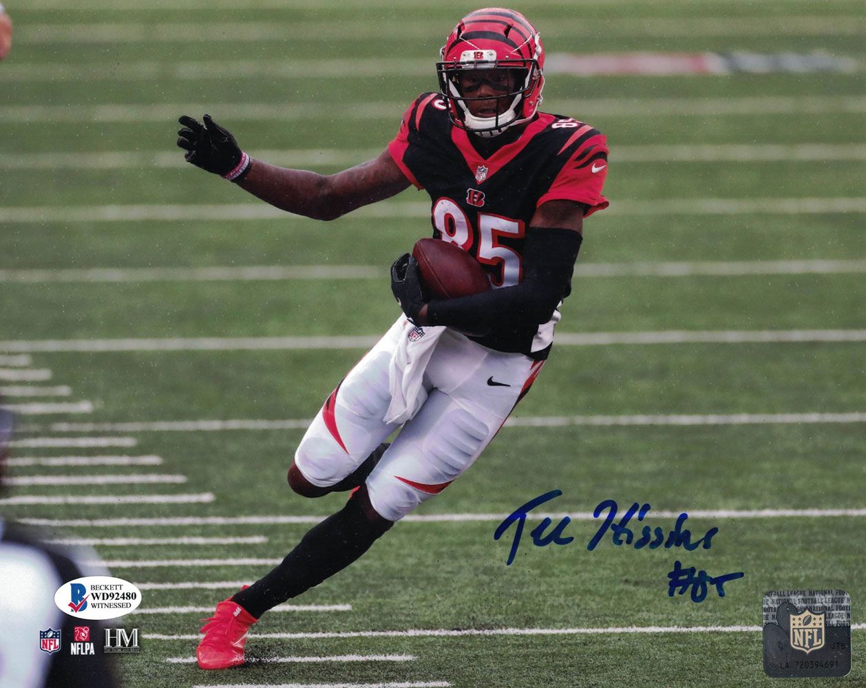 Tee Higgins Autographed/Signed Cincinnati Bengals 8x10 Photo BAS HM