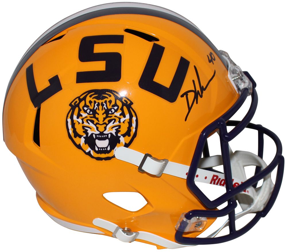 Devin White Autographed/Signed LSU Tigers F/S Speed Helmet BAS