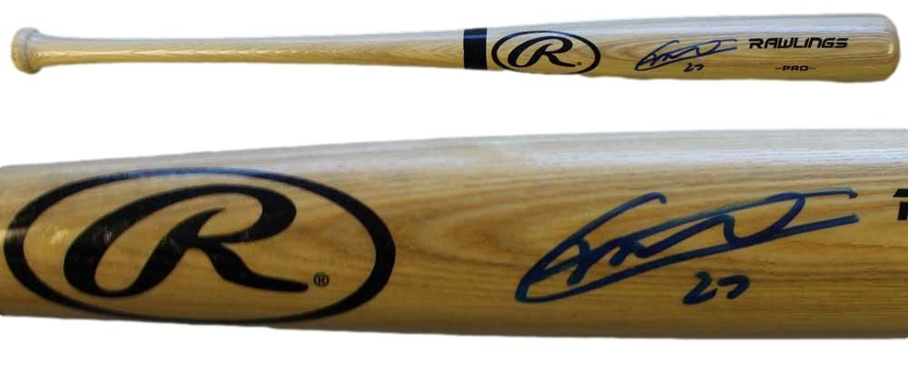 Vladimir Guerrero Jr Signed Toronto Blue Jays Blonde Baseball Bat BAS