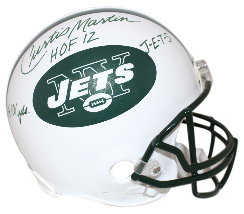 Curtis Martin Autographed New York Jets Authentic Helmet 3 Insc JETS JSA