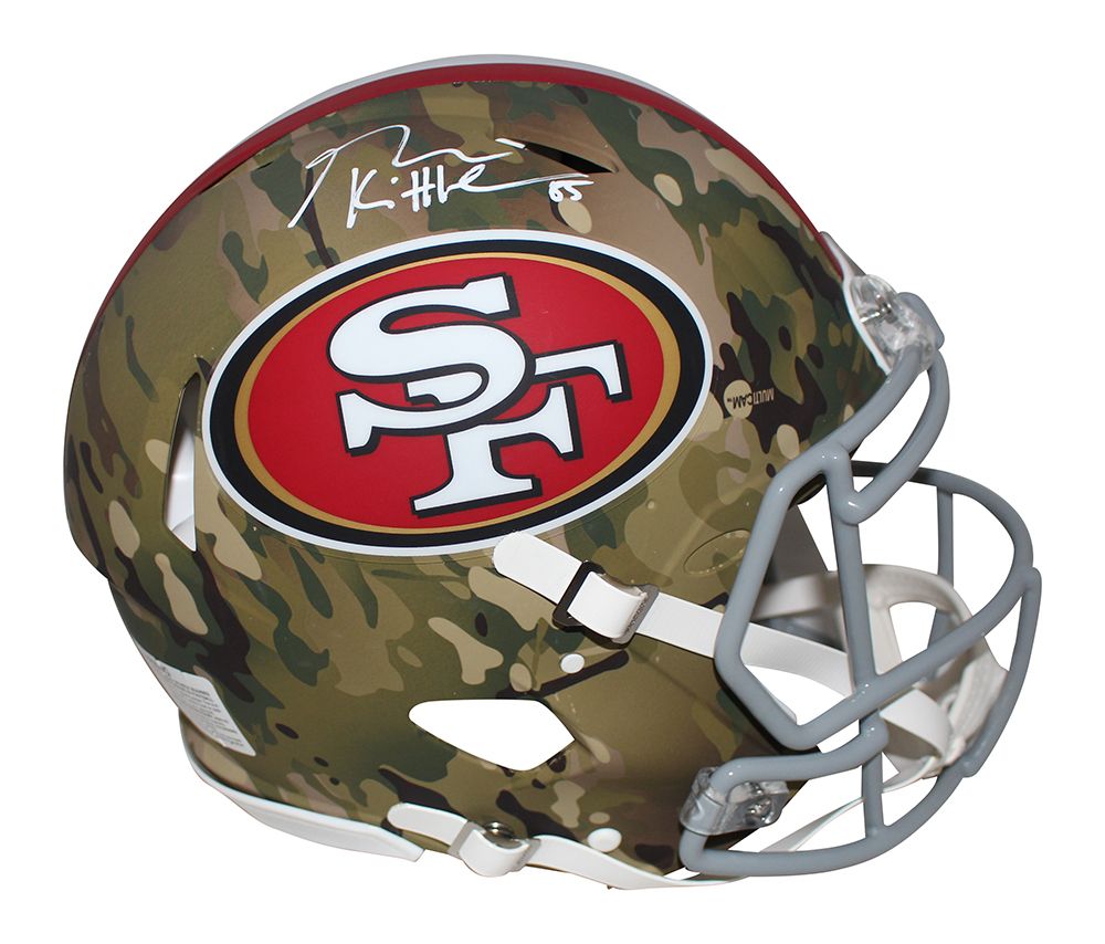 George Kittle Signed San Francisco 49ers Authentic Camo Speed Helmet BAS