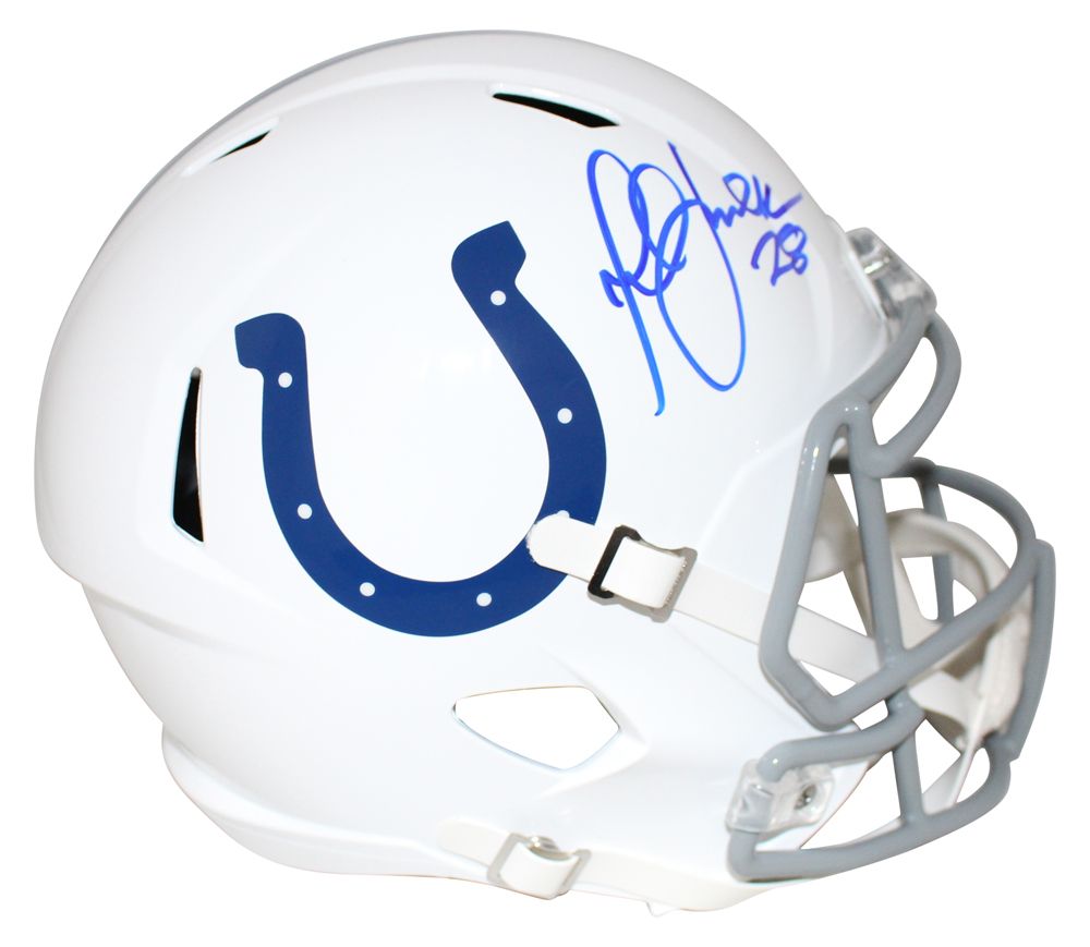 Marshall Faulk Autographed Indianapolis Colts Speed Replica Helmet BAS