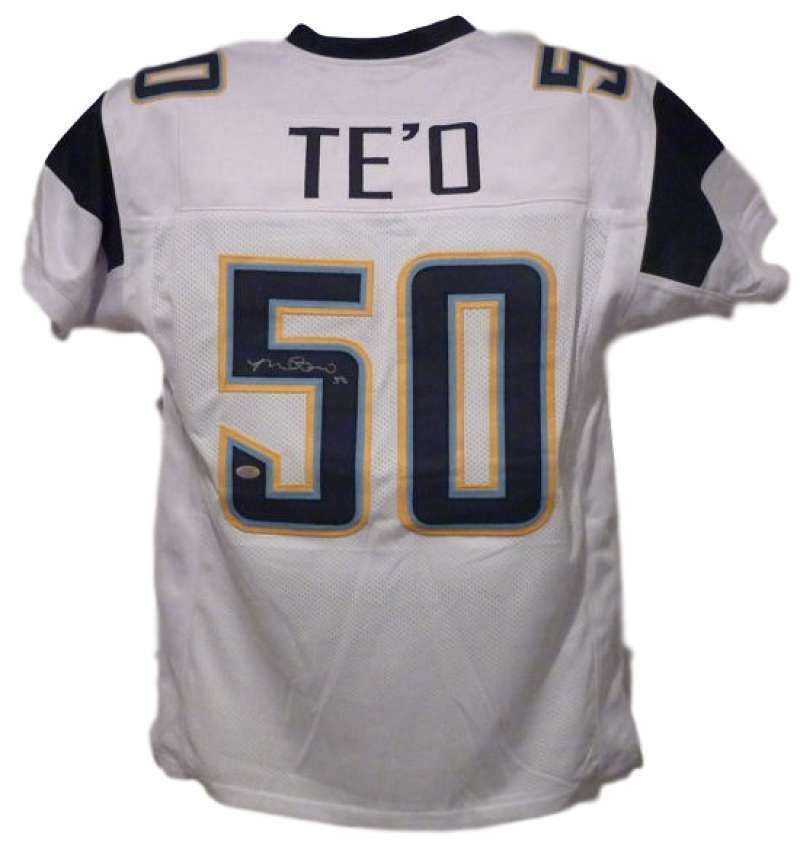 Manti Te&#39;o Autographed White Size XL San Diego Chargers Jersey