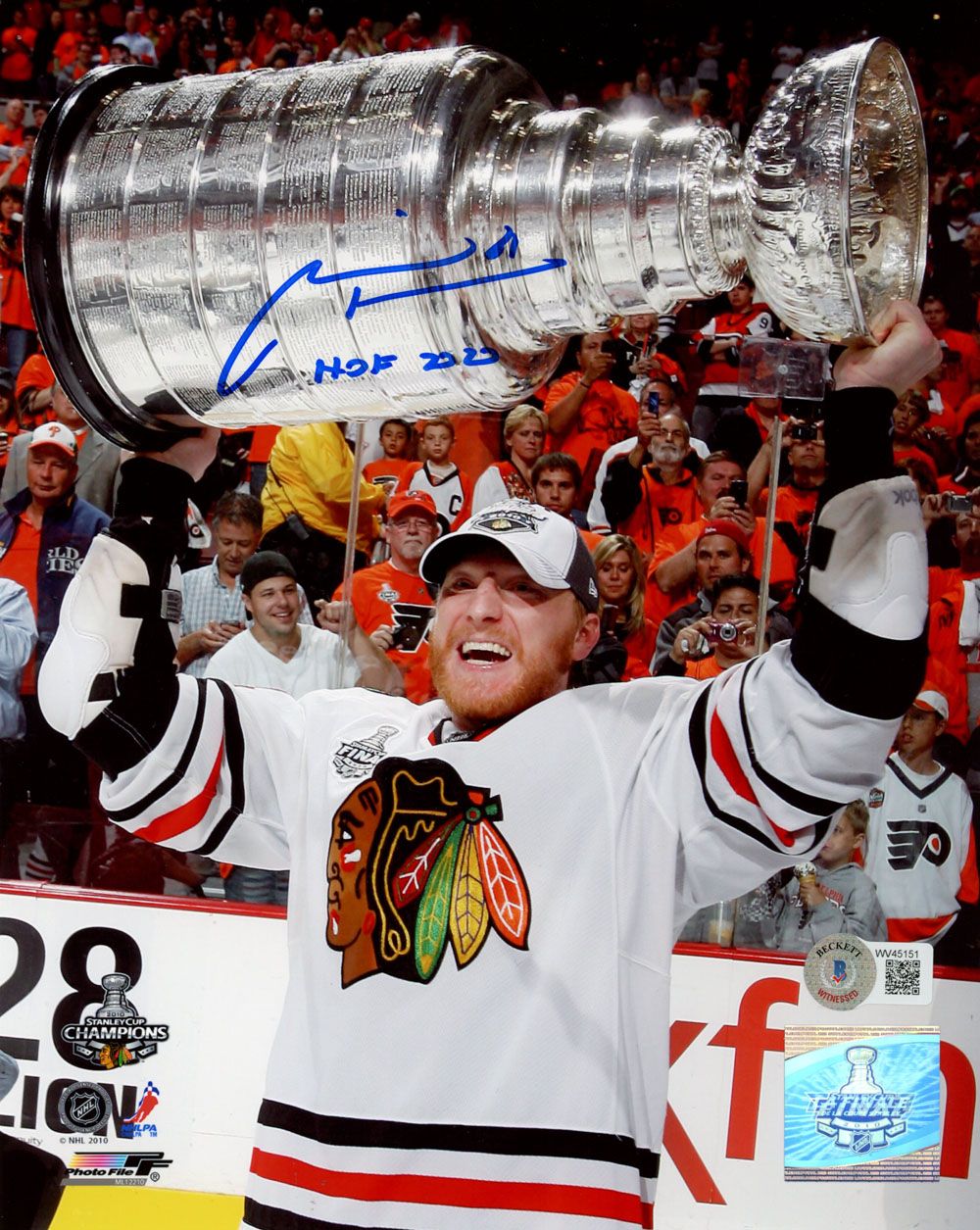 Marian Hossa Autographed Chicago Blackhawks 8x10 Photo HOF 2020 Beckett