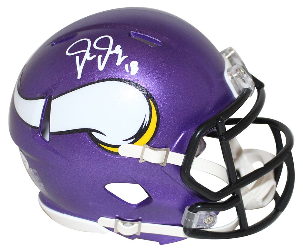 Justin Jefferson Autographed Minnesota Vikings Speed Mini Helmet BAS