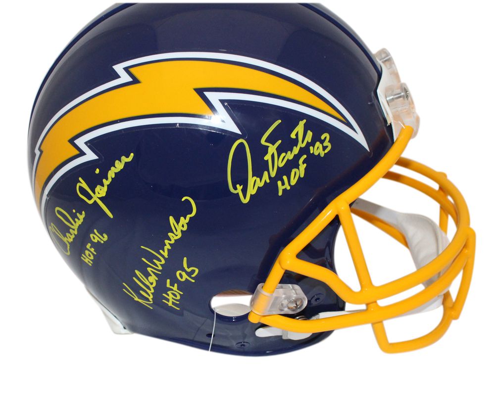 Chargers Triplets Signed San Diego Chargers Authentic Helmet w/HOF BAS