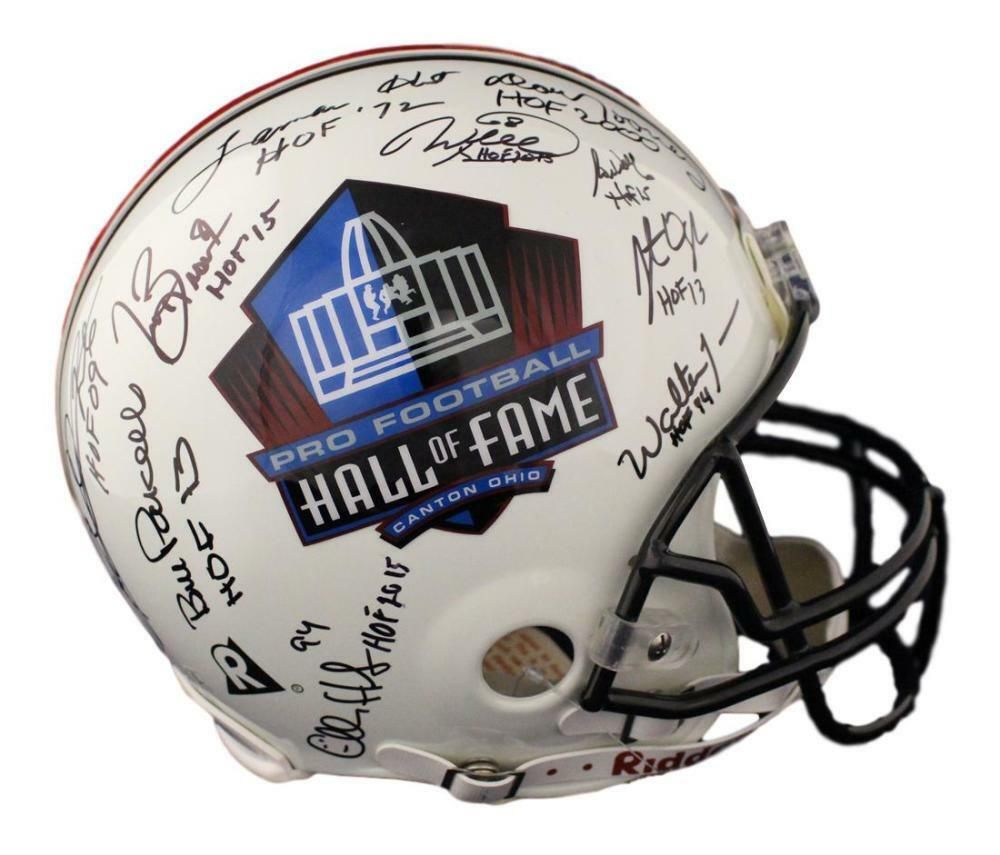 Hall of Fame NFL Signed Proline Helmet 19 Sigs Ogden Parcells Smith BAS