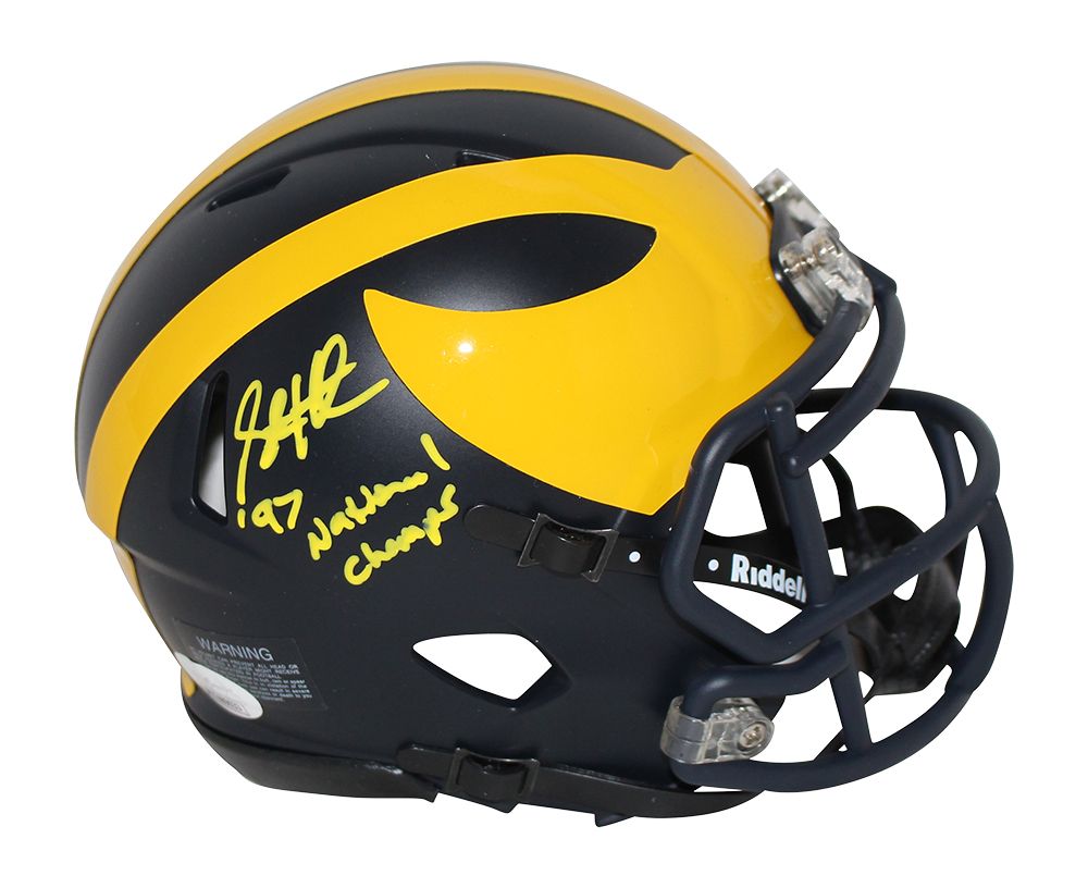 Steve Hutchinson Autographed Michigan Wolverines Speed Mini Helmet BAS
