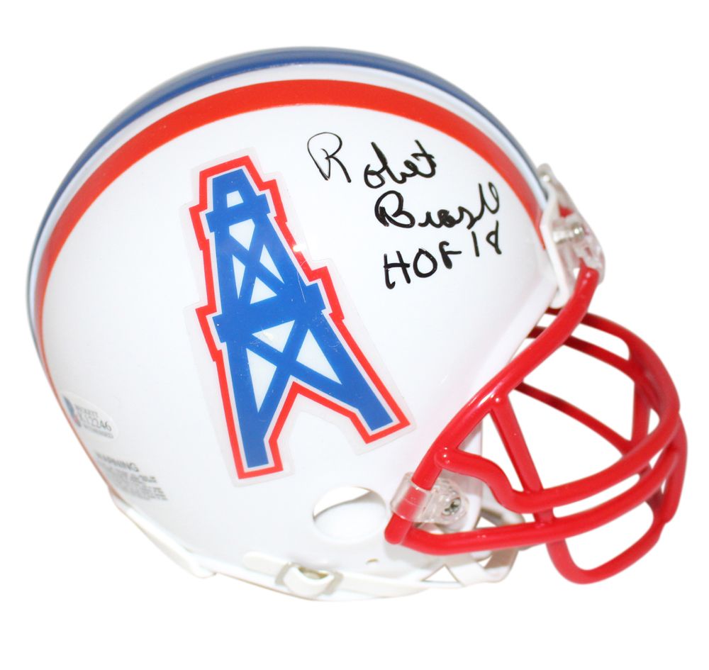 Robert Brazile Autographed/Signed Houston Oilers Mini Helmet HOF 2018 BAS