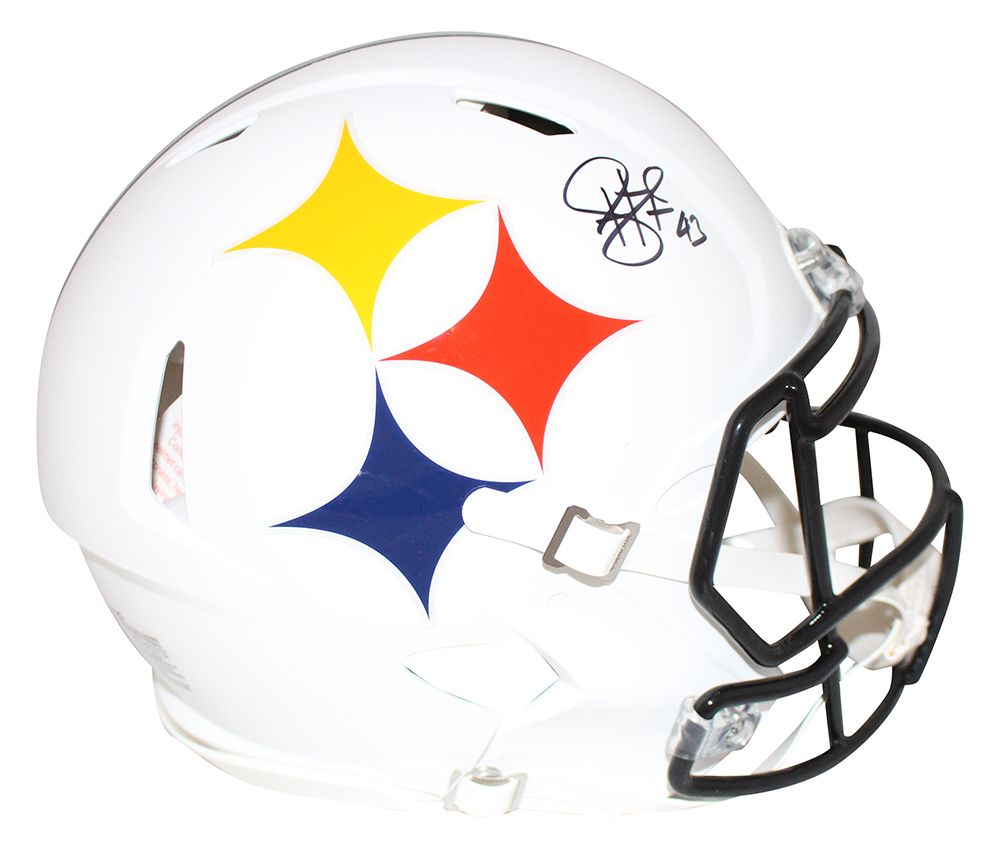 Troy Polamalu Signed Pittsburgh Steelers Authentic AMP Speed Helmet BAS