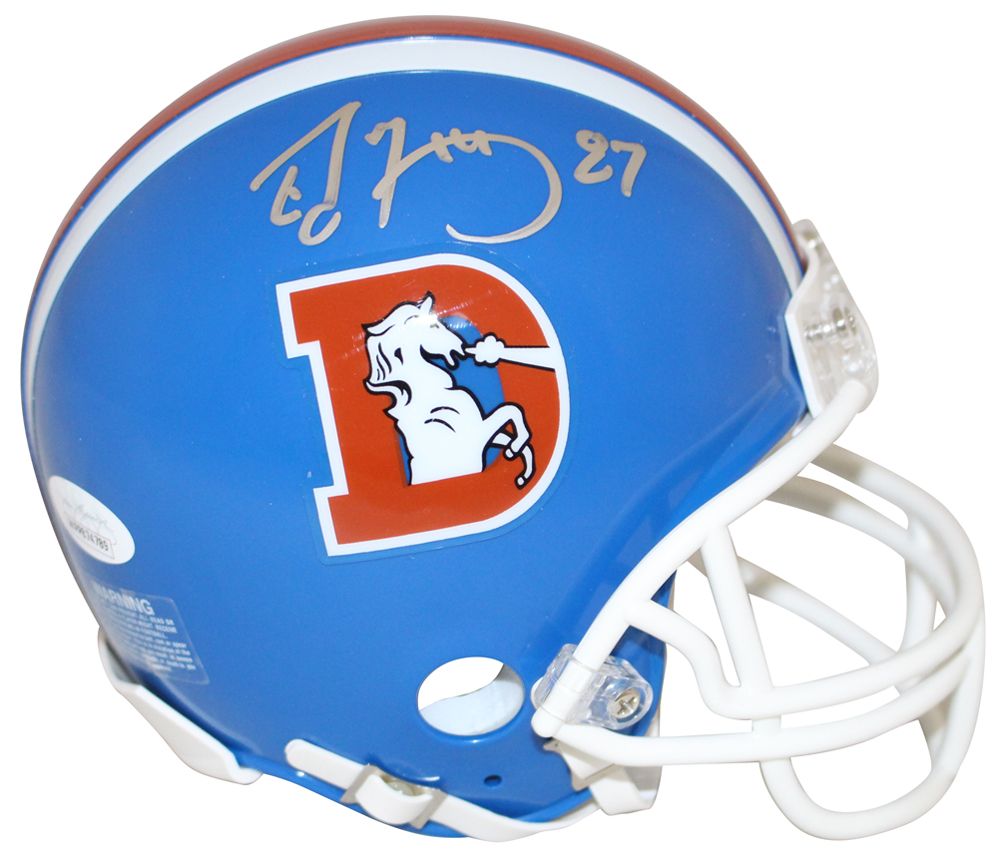 Ed McCaffrey Autographed/Signed Denver Broncos D Logo Mini Helmet JSA