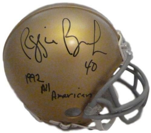 Reggie Brooks Autographed Notre Dame Fighting Irish mini helmet w/1992 All American