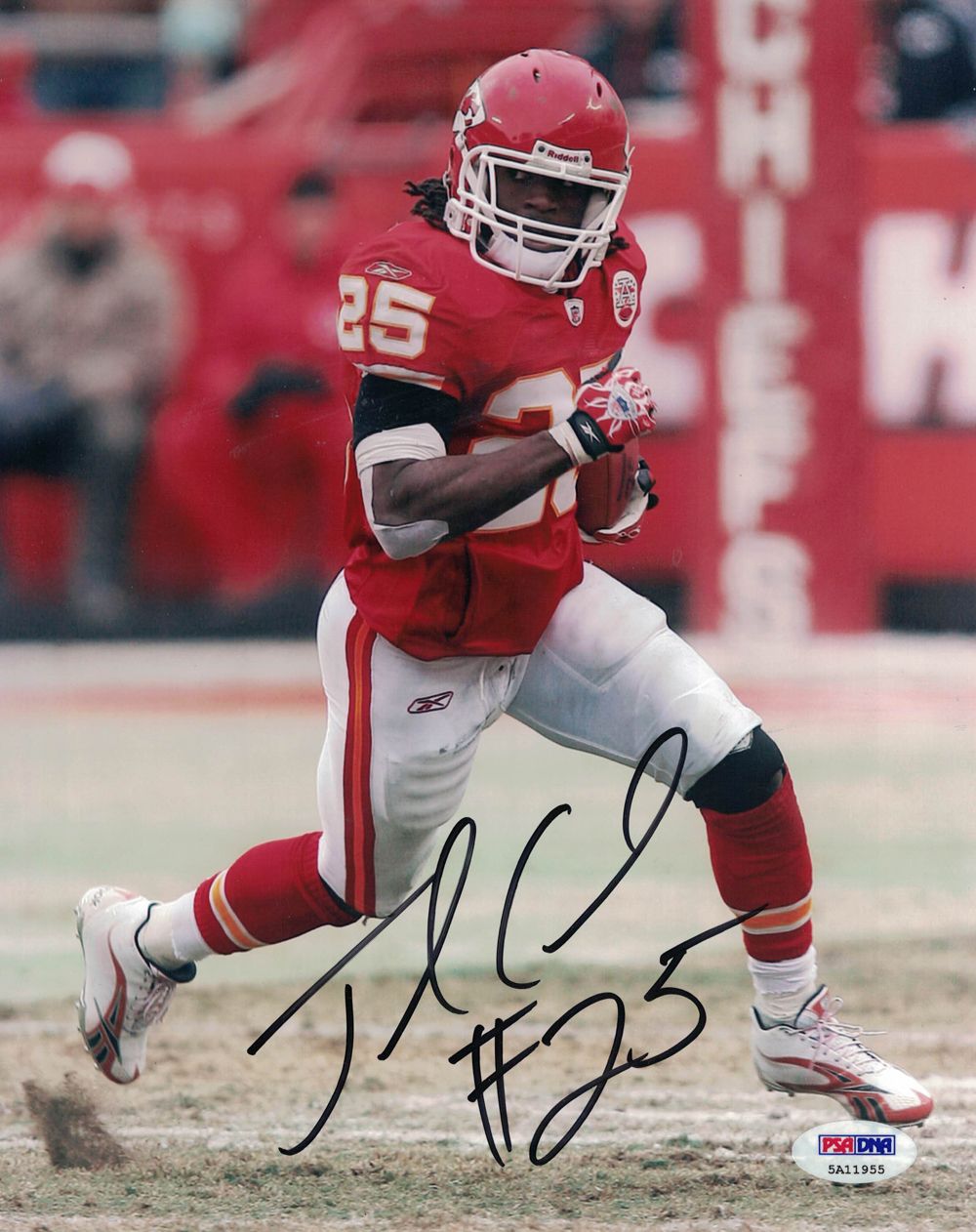 Jamal Charles Autographed/Signed Kansas City Chiefs 8x10 Photo PSA