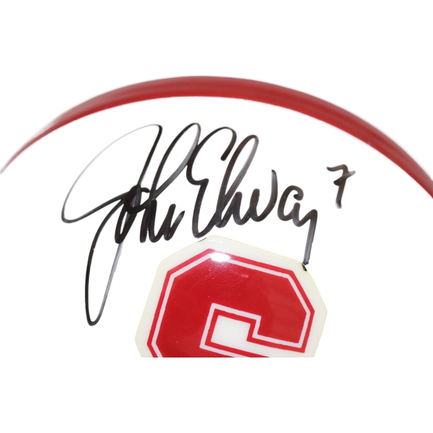 John Elway Autographed Stanford Cardinal VSR4 Replica Mini Helmet BAS 44139