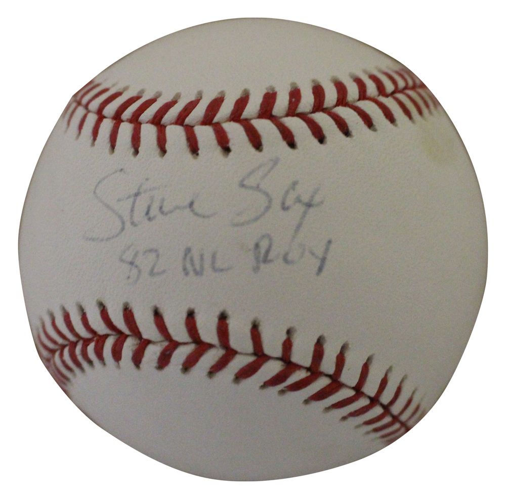 Steve Sax Autographed/Signed Los Angeles Dodgers OML Baseball ROY AS IS