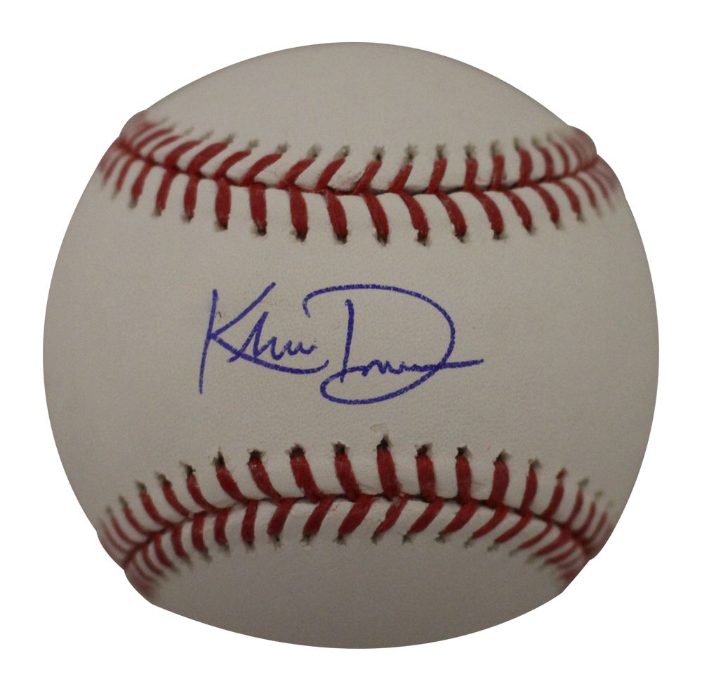 Khris Davis Autographed/Signed Oakland Athletics OML Baseball BAS