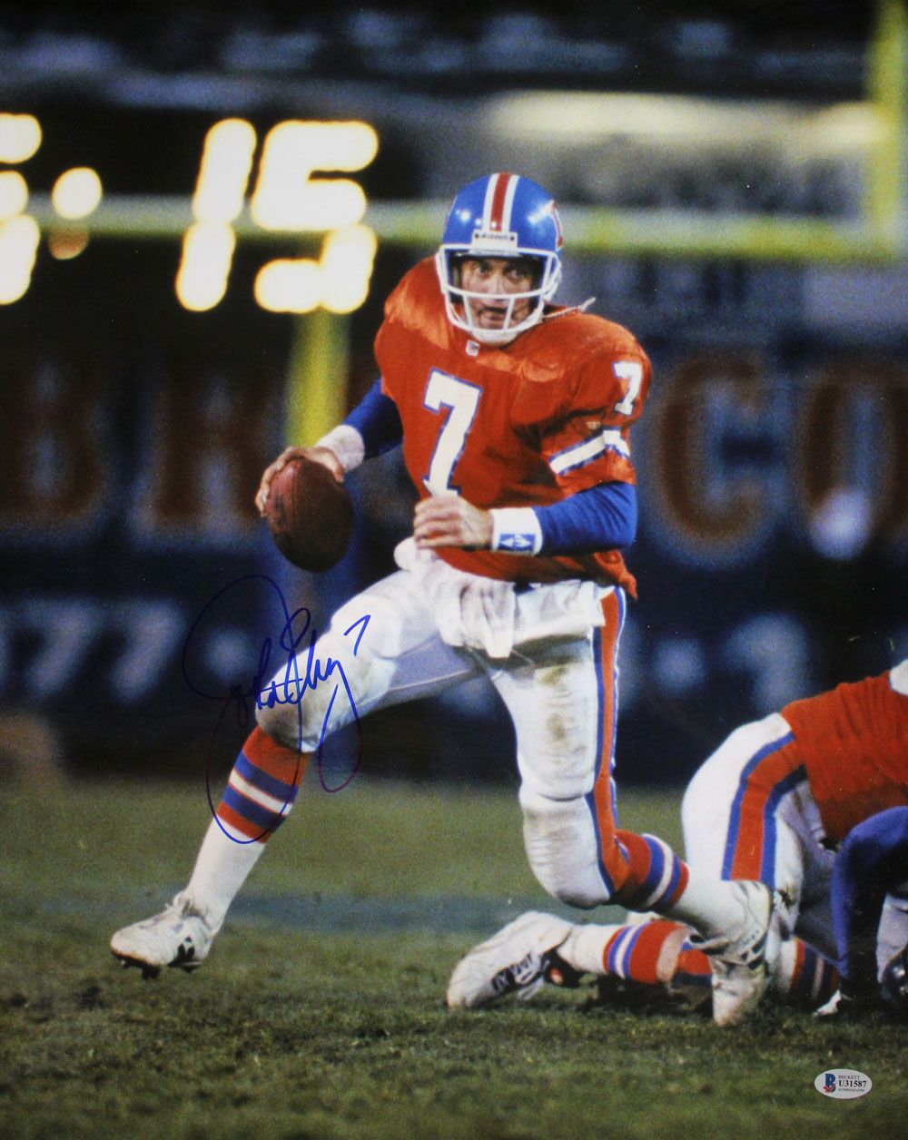 John Elway Autographed/Signed Denver Broncos 16x20 Photo BAS