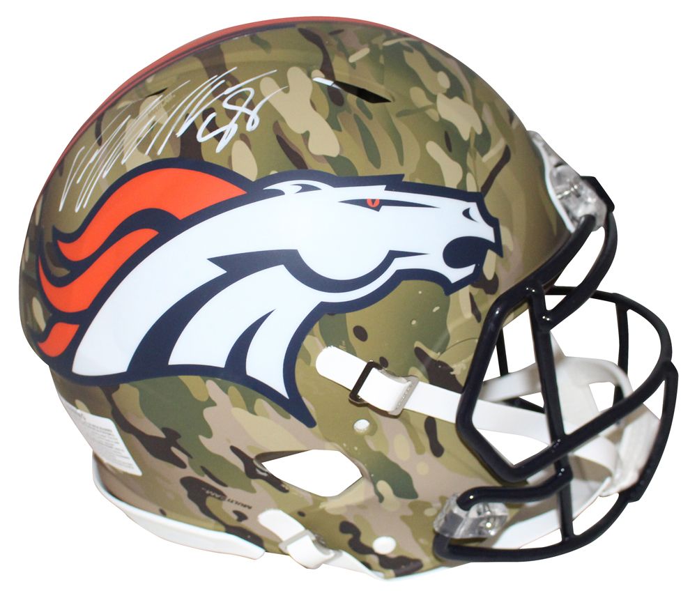 Von Miller Autographed Denver Broncos Authentic Camo Speed Helmet JSA