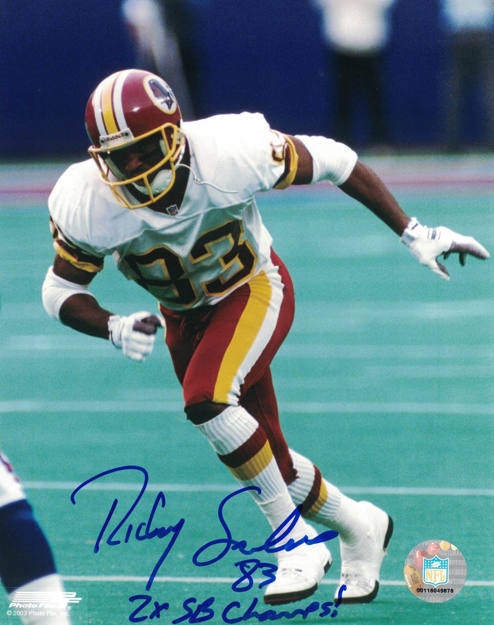 Ricky Sanders Autographed Washington Redskins 8x10 Photo 2x SB Champs