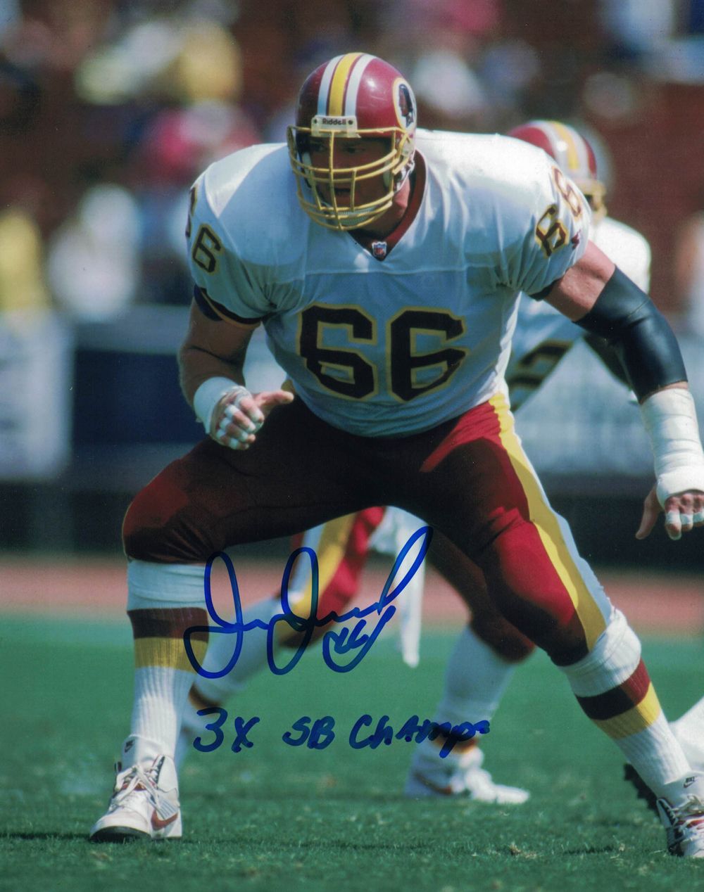 Joe Jacoby Autographed/Signed Washington Redskins 8x10 Photo 3x Champs
