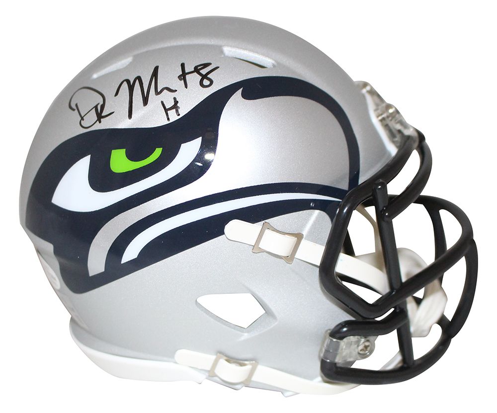 DK Metcalf Autographed/Signed Seattle Seahawks AMP Mini Helmet BAS
