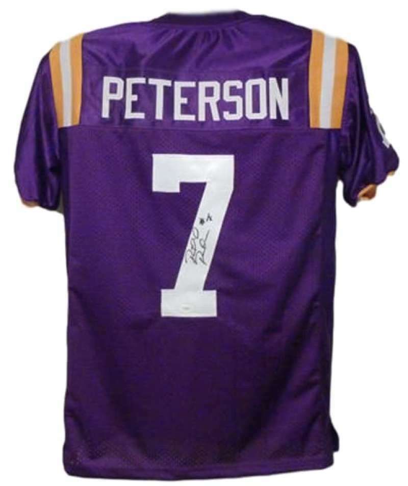 Patrick Peterson Autographed LSU Tigers Custom Size XL Purple Jersey JSA