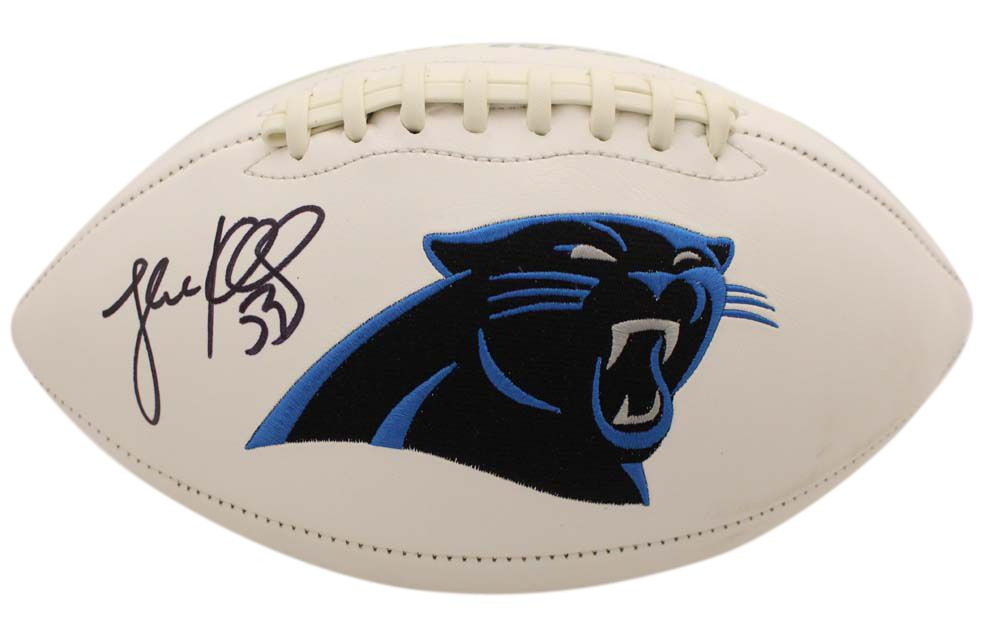 Luke Kuechly Autographed/Signed Carolina Panthers Logo Football BAS