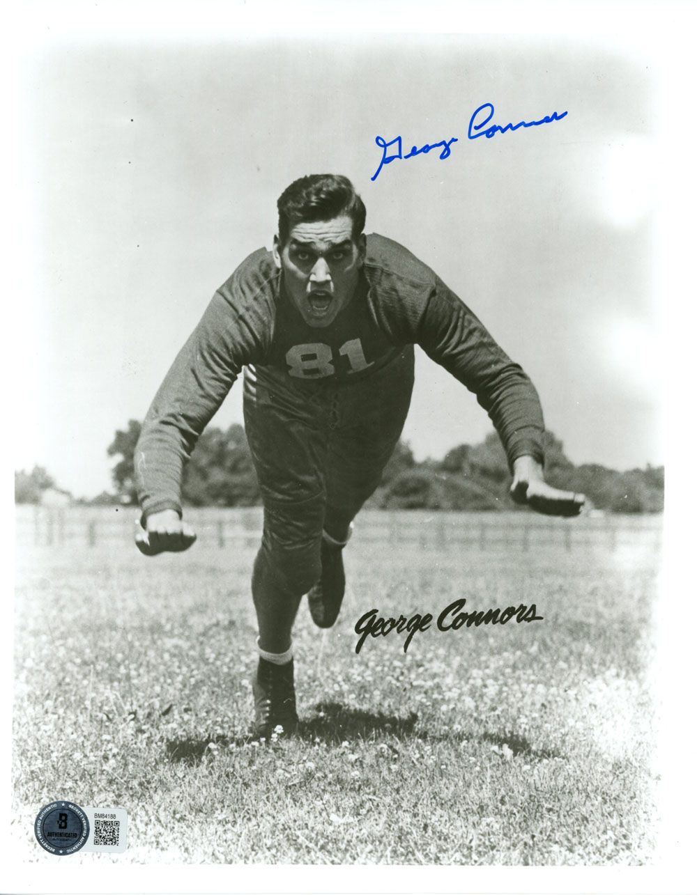 George Connor Autographed Chicago Bears 8x10 Photo Beckett 45620