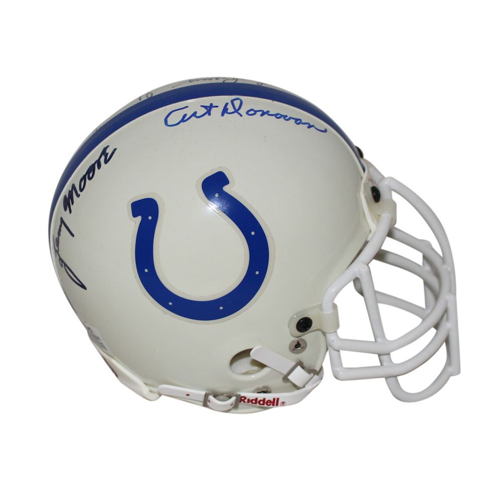 Marchetti Donovan Moore &amp; Berry Signed Colts Authentic Mini Helmet BAS