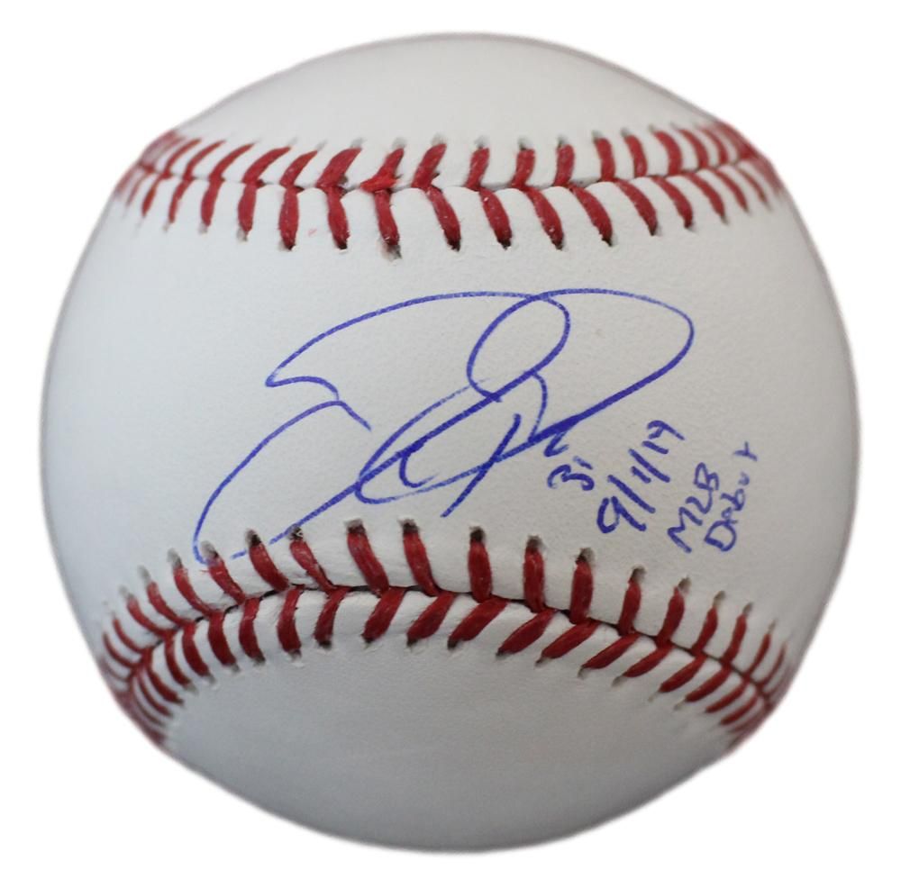 Joc Pederson Autographed Los Angeles Dodgers OML Baseball MLB Debut JSA