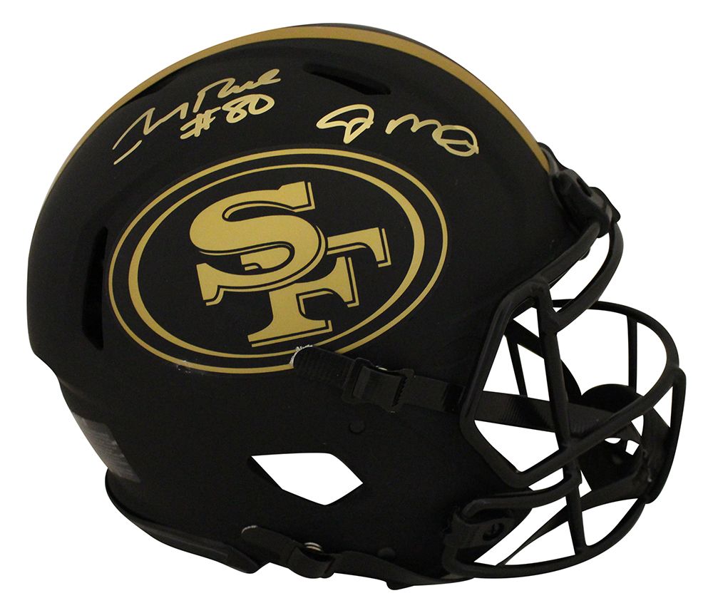 Joe Montana &amp; Jerry Rice Autographed 49ers Authentic Eclipse Helmet BAS