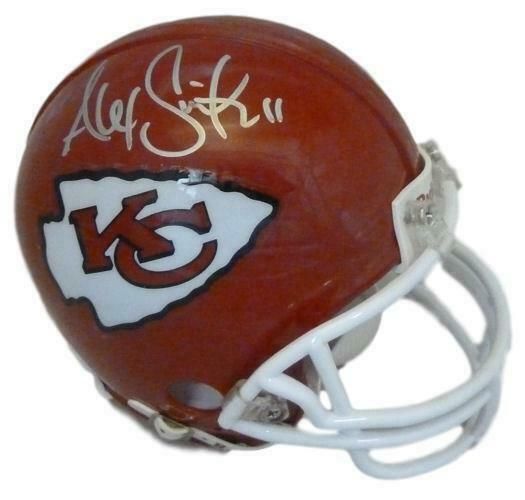 Alex Smith Autographed Kansas City Chiefs Mini Helmet in Silver