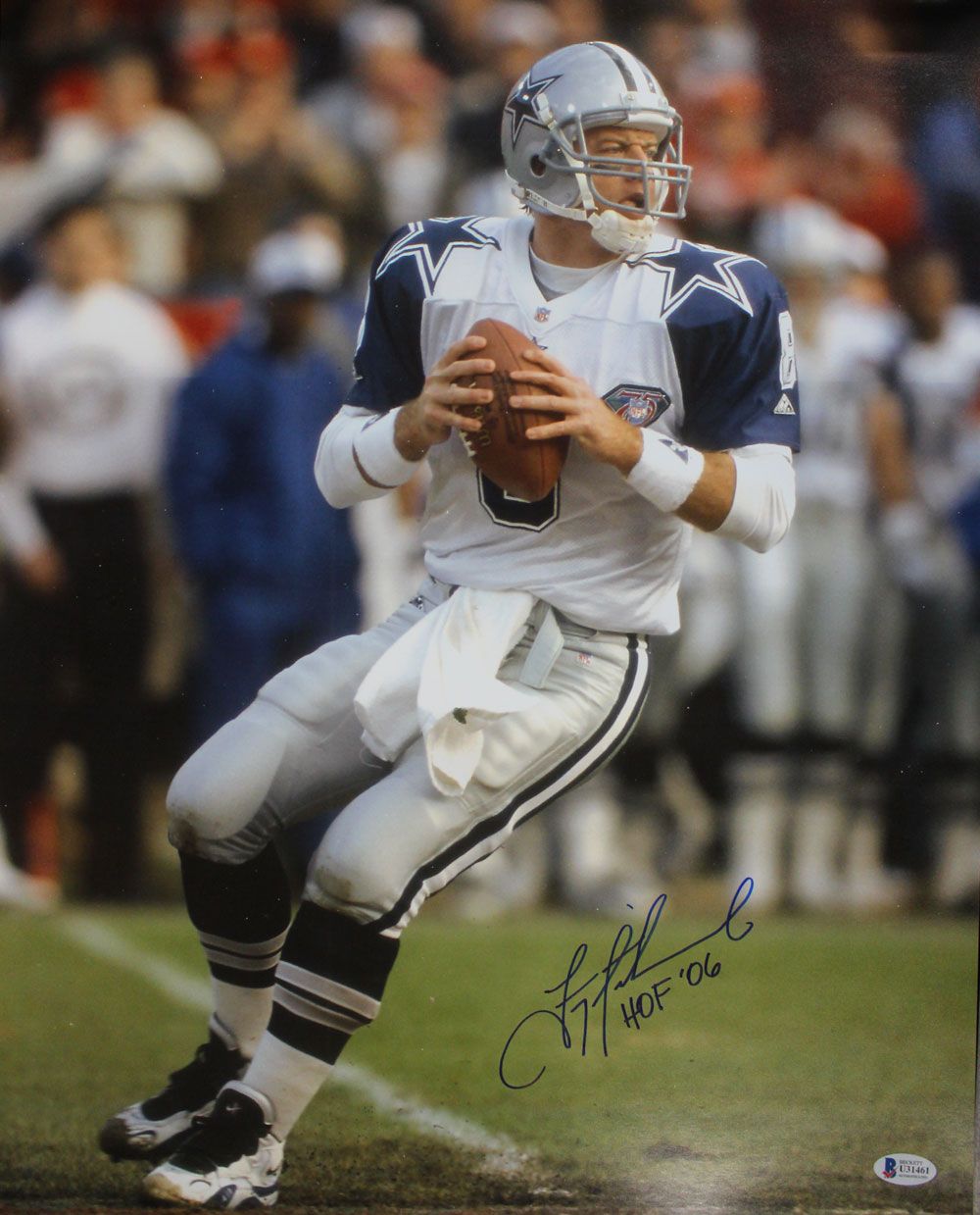 Troy Aikman Autographed/Signed Dallas Cowboys 16x20 Photo HOF BAS