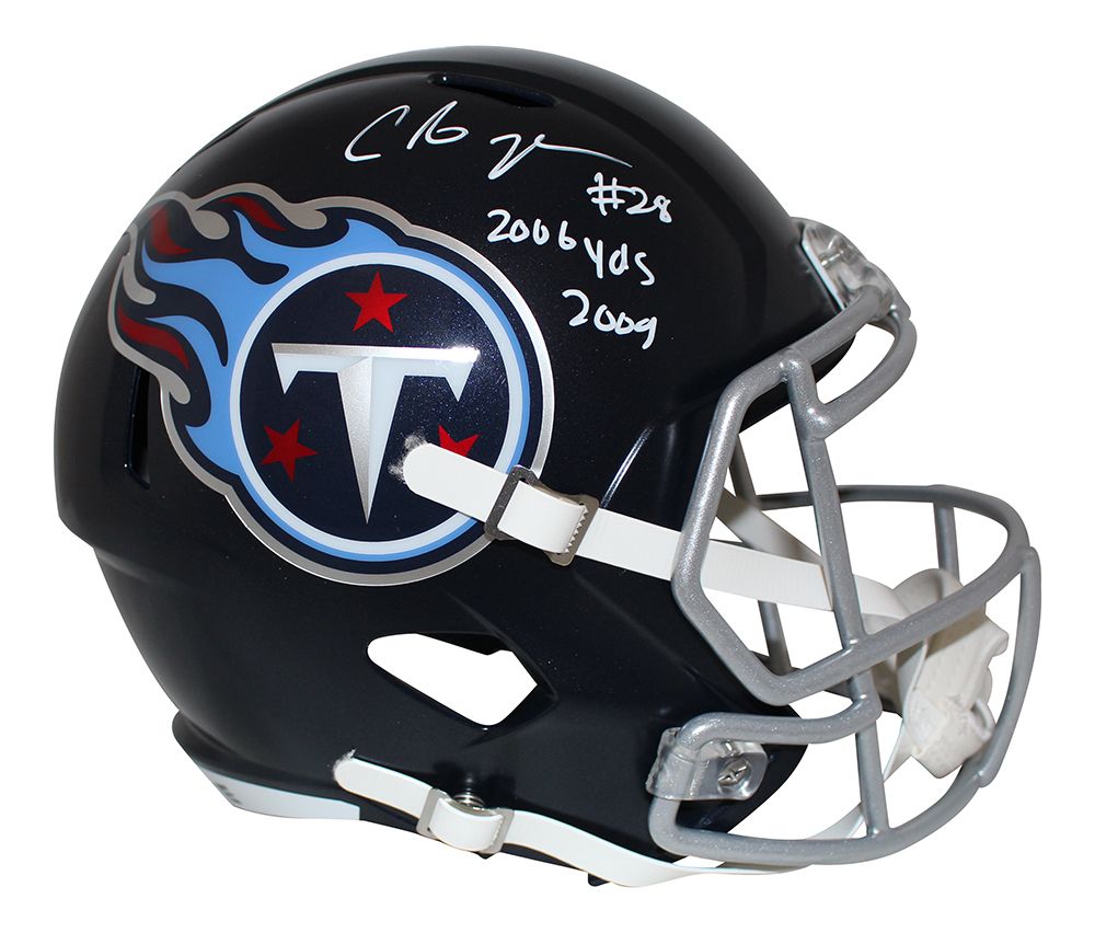 Chris Johnson Signed Tennessee Titans F/S Speed Helmet 2006 Yds BAS