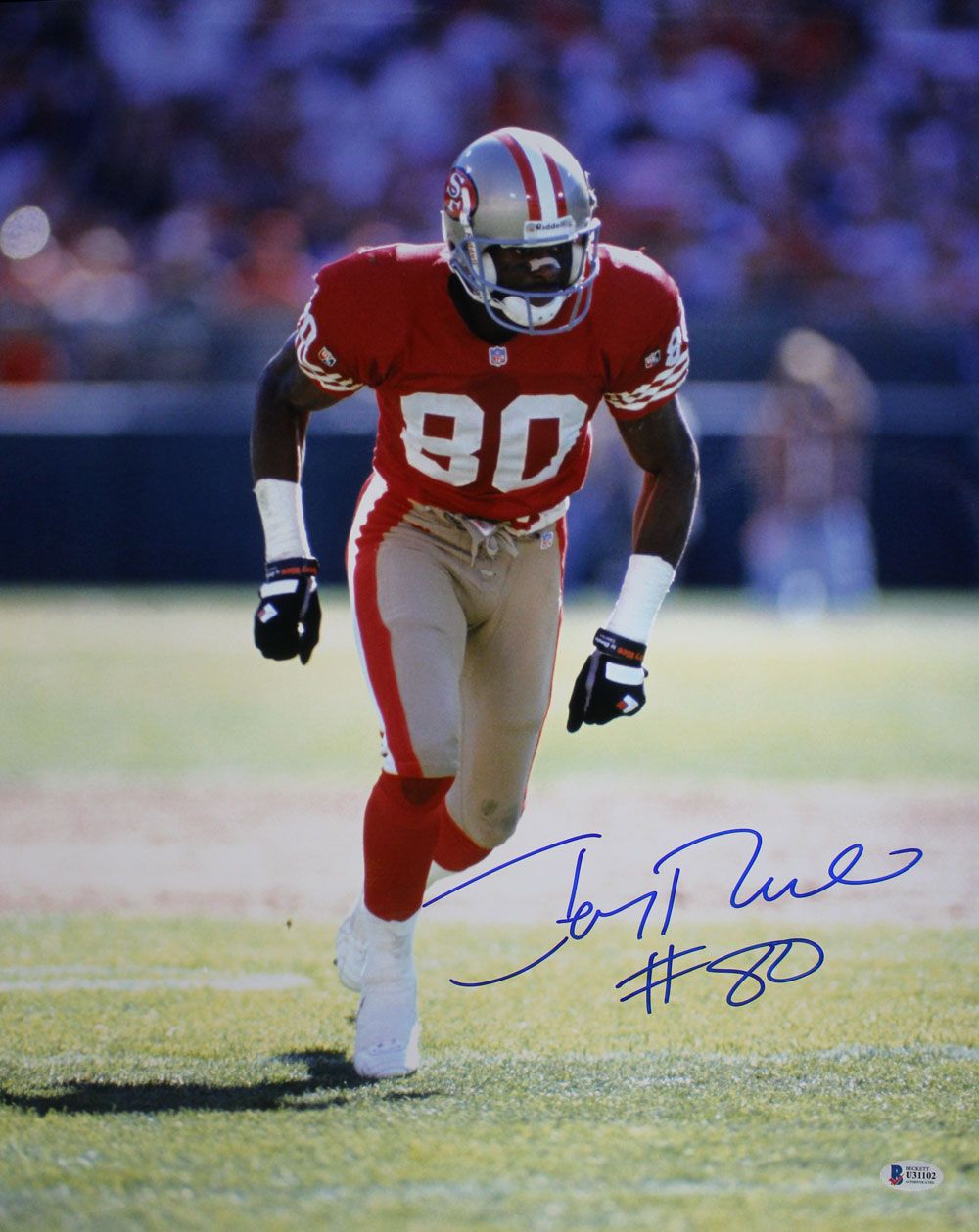 Jerry Rice Autographed/Signed San Francisco 49ers 16x20 Photo BAS