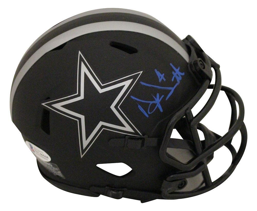 Dak Prescott Autographed/Signed Dallas Cowboys Eclipse Mini Helmet BAS