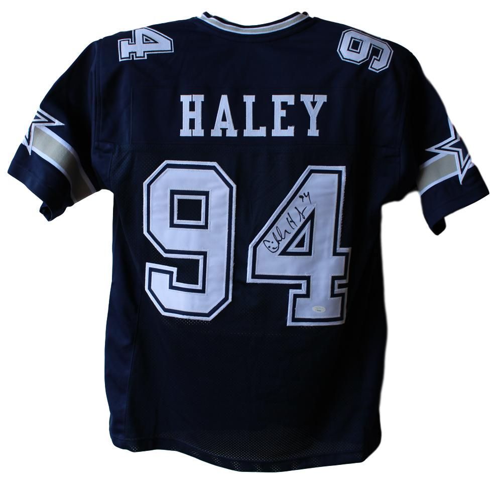 Charles Haley Autographed/Signed Dallas Cowboys Blue XL Jersey JSA