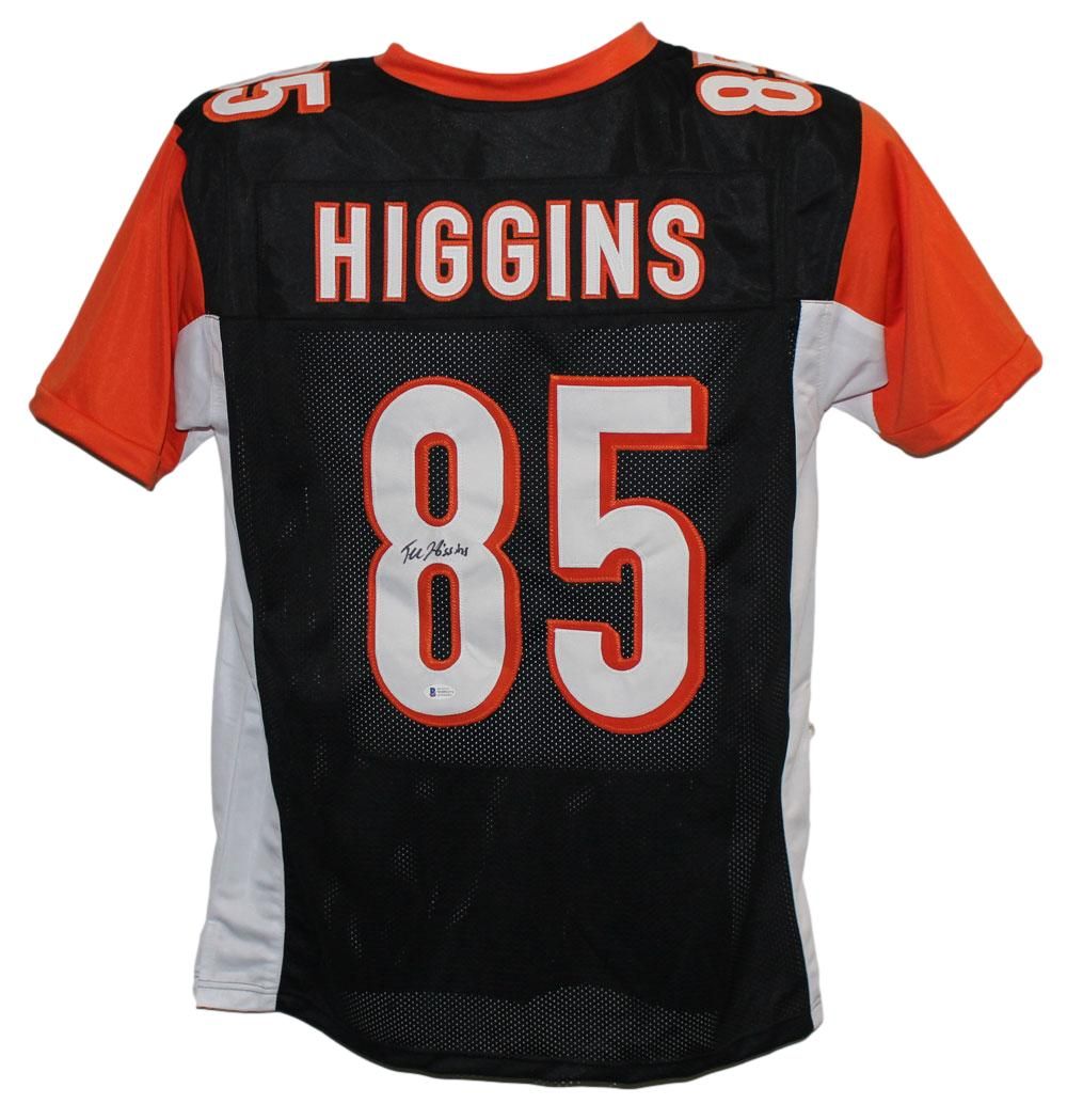 Tee Higgins Autographed/Signed Pro Style Black XL Jersey BAS