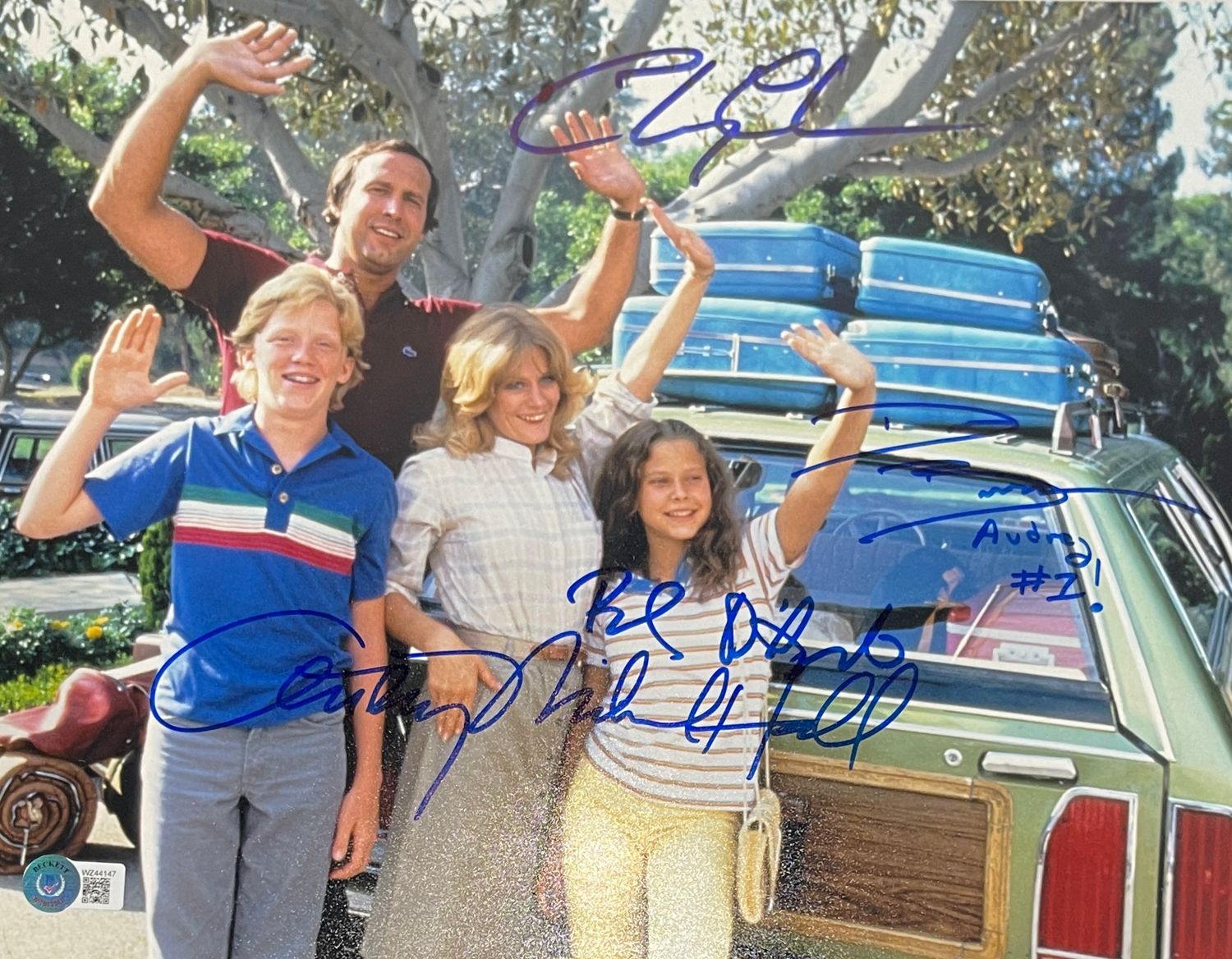 National Lampoon&#39;s Vacation Cast Autographed 11x14 Photo 4 Sigs. Beckett