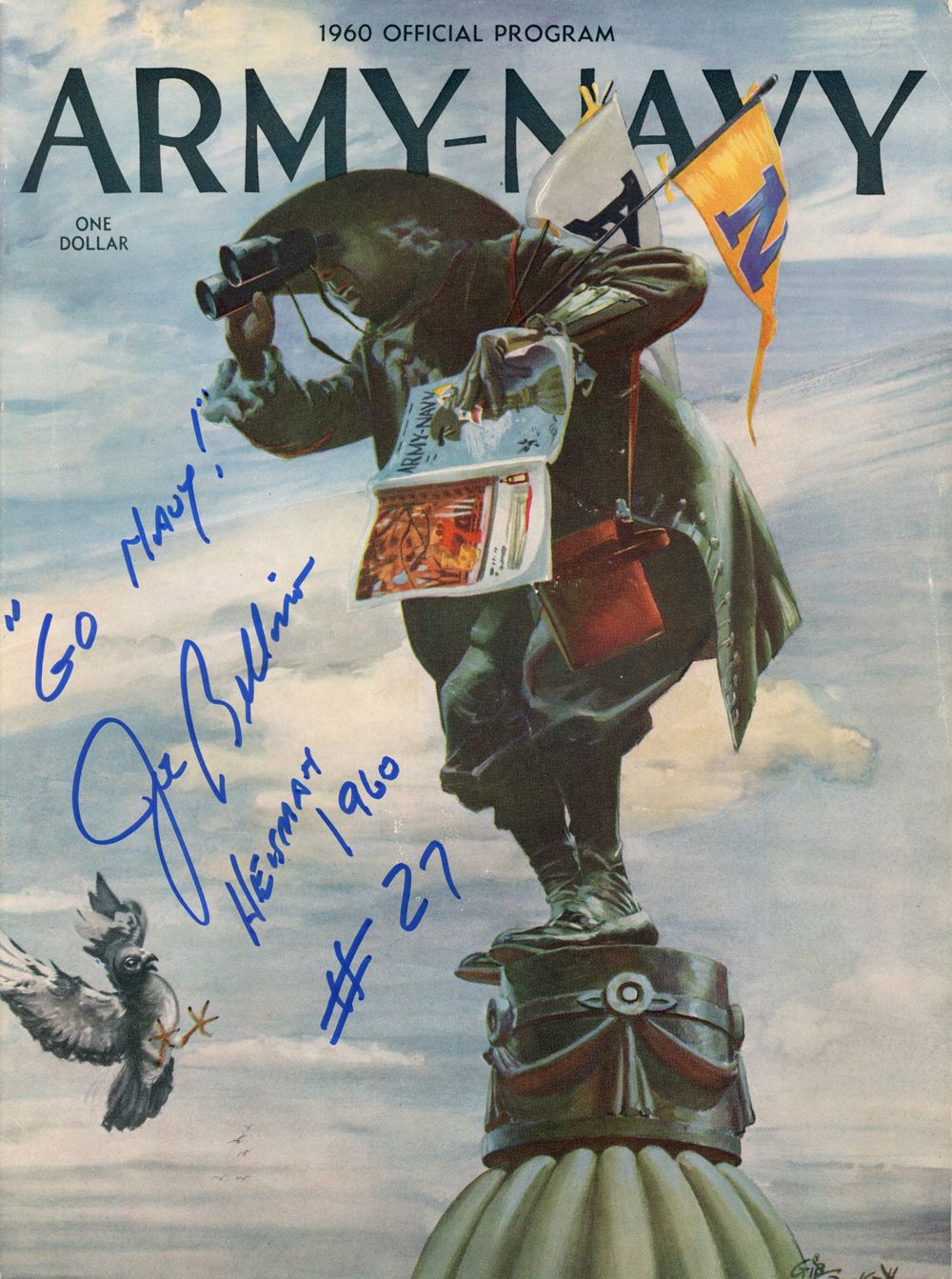 Joe Bellino Autographed/Signed 1960 Army vs Navy Game Program BAS