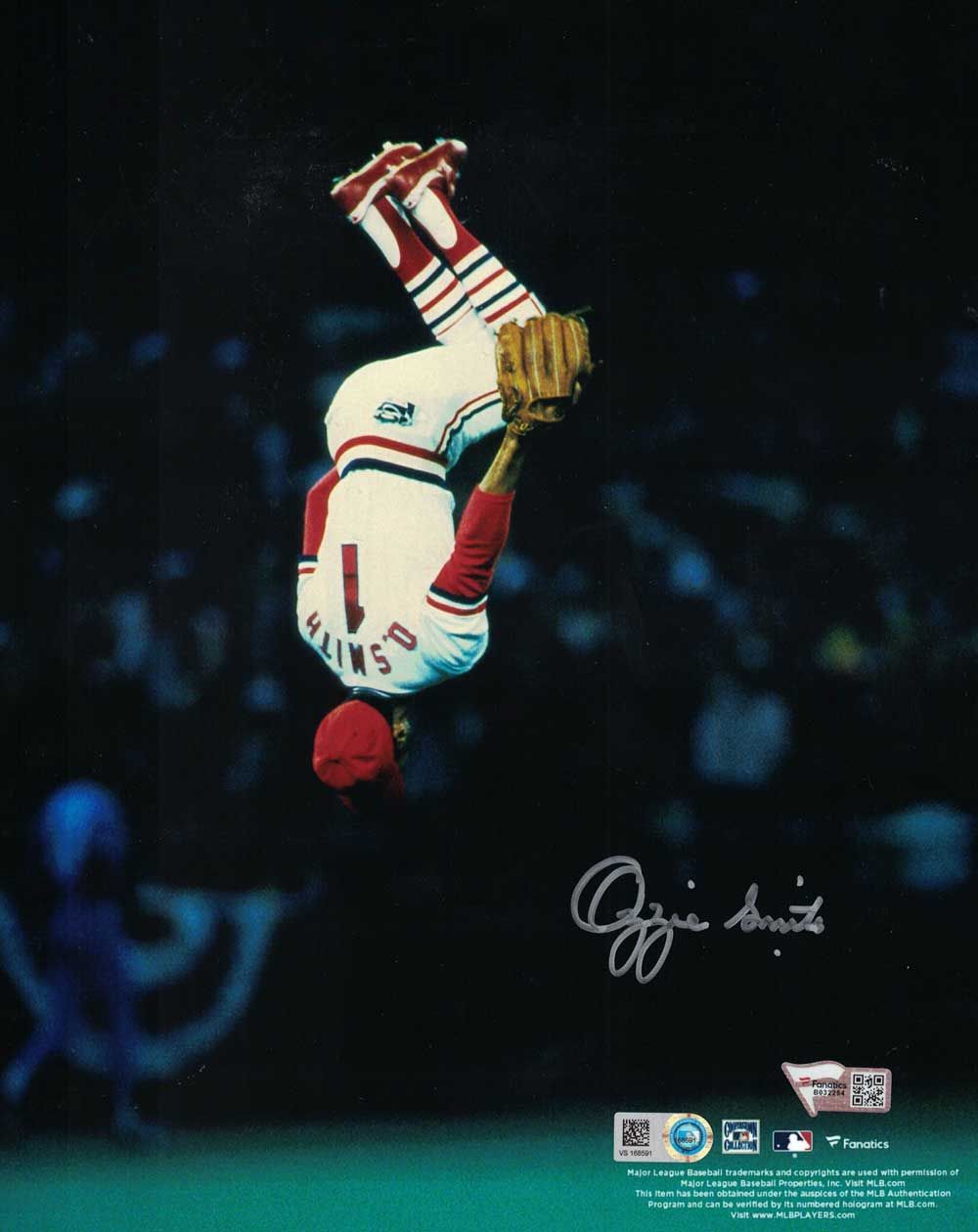 Ozzie Smith Autographed/Signed St Louis Cardinals 8x10 Photo FAN