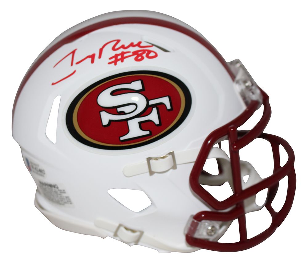 Jerry Rice Autographed San Francisco 49ers Flat White Mini Helmet BAS