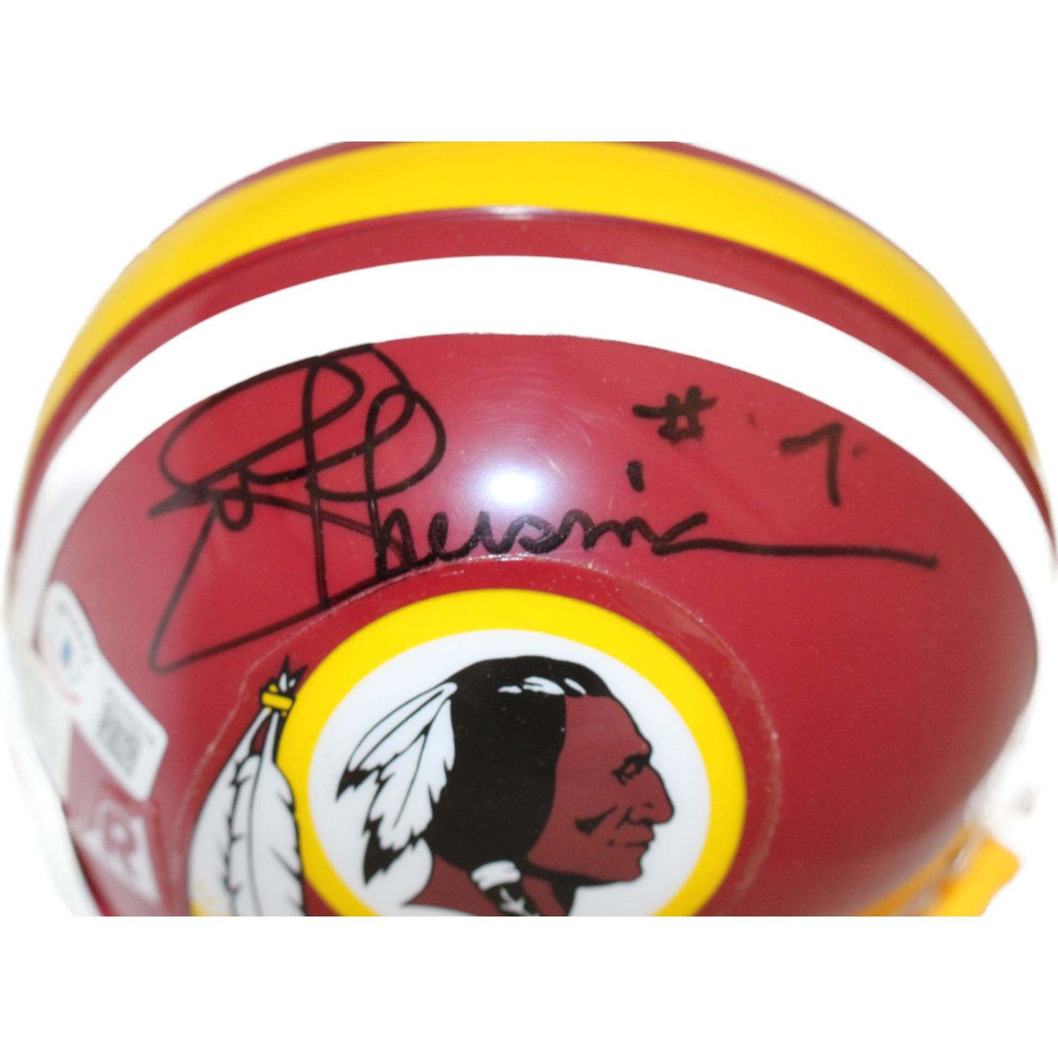 Joe Theismann Signed Washington Redskins VSR4 Replica Mini Helmet BAS 44156