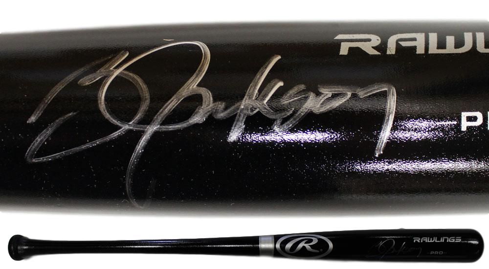 Bo Jackson Autographed/Signed Kansas City Royals Rawlings Black Bat BAS