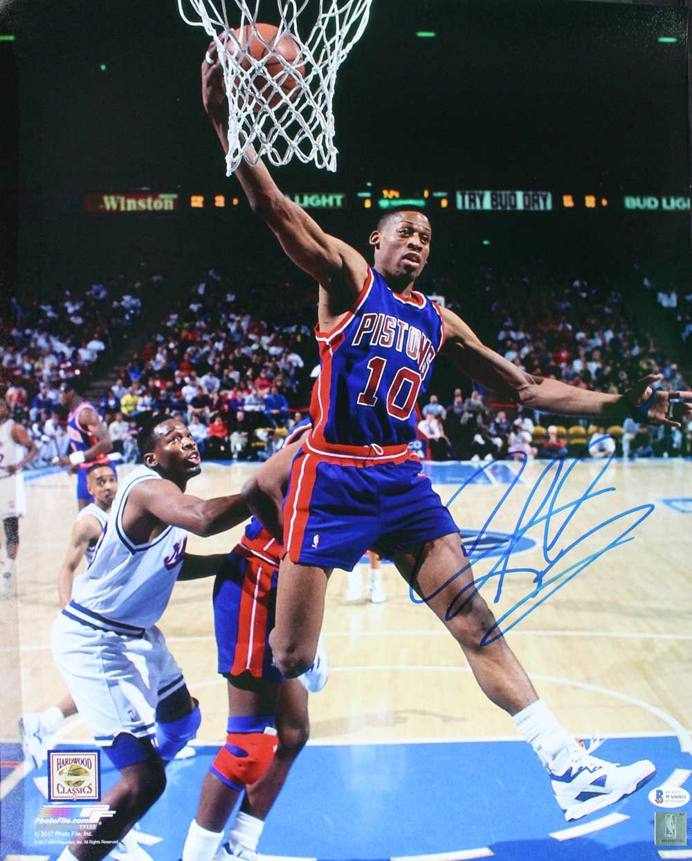 Dennis Rodman Autographed/Signed Detroit Pistons 16x20 Photo BAS PF