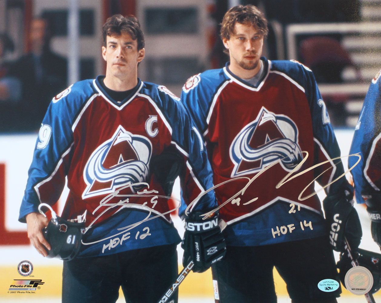 Joe Sakic &amp; Peter Forsberg Autographed Colorado Avalanche 11x14 Photo