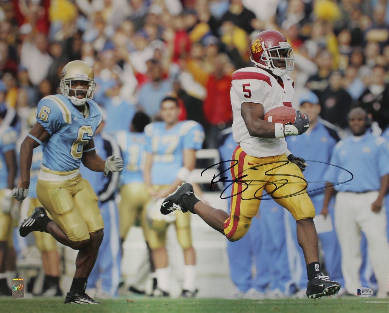 Reggie Bush Autographed/Signed USC Trojans 16x20 Photo BAS