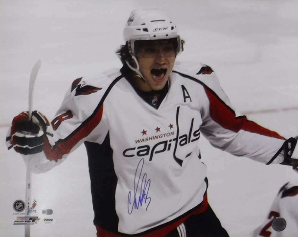 Alex Ovechkin Autographed Washington Capitals 16x20 Photo (White Horiz) PSA/DNA