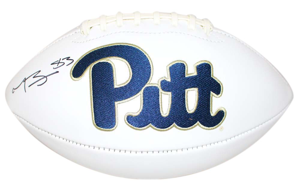 Tyler Boyd Autographed/Signed Pittsburgh Panthers White Logo Football JSA